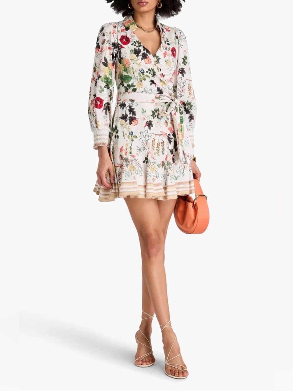 Alice + Olivia Alisa Wrap Godet A-Line Mini Dress. Size 6 - Picture 3 of 14